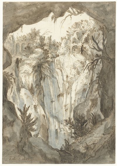Cascata di Tivoli vista da una grotta da Jan Brueghel (I) (attributed to)