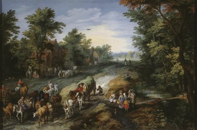 Strada nei dintorni di una città da Jan Brueghel the Elder
