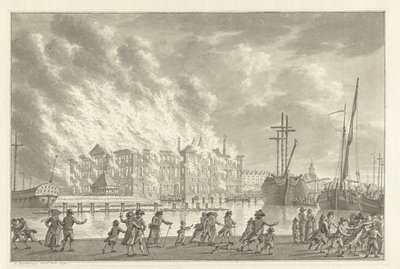 Incendio nel Magazzino Navale, 1791 da Jan Bulthuis (signed by artist)