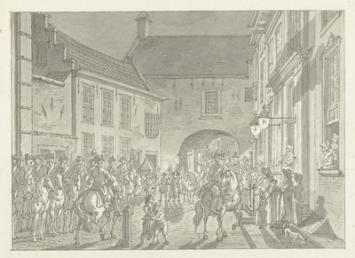 L.P. van de Spiegel portato alla Gevangenpoort, 1795 da Jan Bulthuis