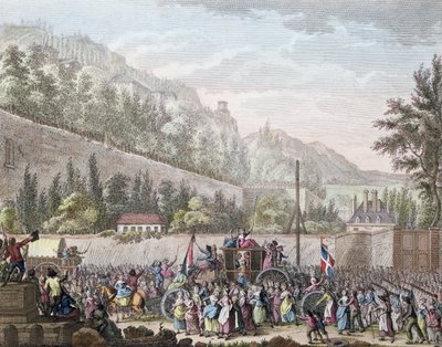 Le donne di Les Halles ad Auteuil mentre portano la famiglia reale francese a Parigi da Versailles il 6 ottobre 1789, 1796 da Jan Bulthuis