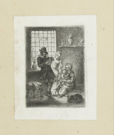 Interno con una famiglia da Jan Chalon