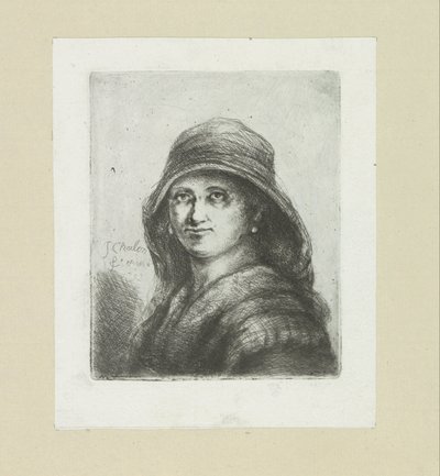 Giovane donna con cappuccio (serie: The Compleat Work of Etchings by John Chalon) da Jan Chalon