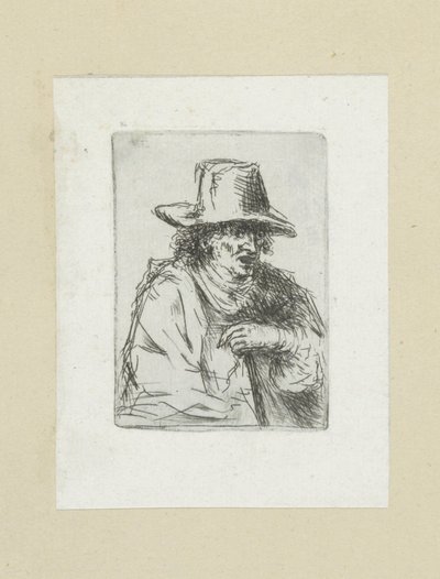 Uomo con cappello alto e bastone da Jan Chalon