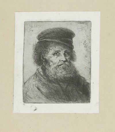 Vecchio con barba e berretto da Jan Chalon