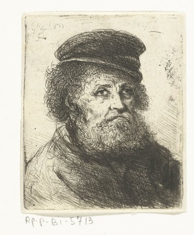 Vecchio con barba e berretto da Jan Chalon