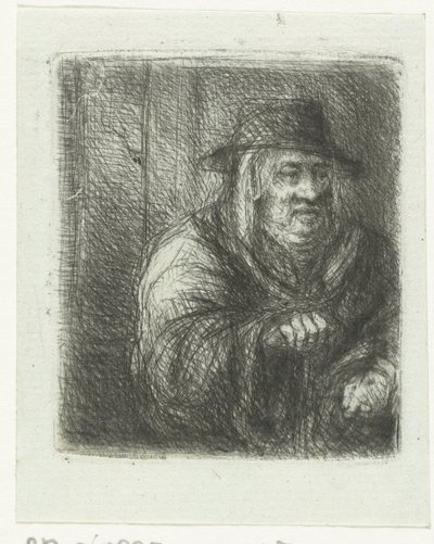 Vecchio con mantello e cappello da Jan Chalon