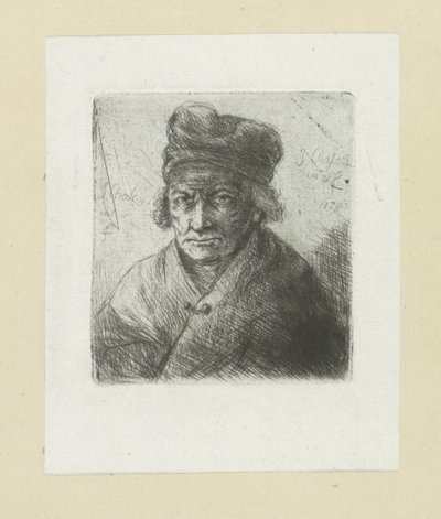 Vecchio con berretto da Jan Chalon
