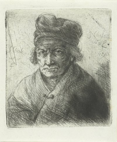 Vecchio con berretto da Jan Chalon