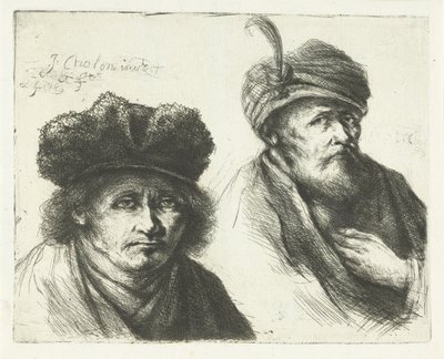 Due uomini, con cappello e turbante da Jan Chalon