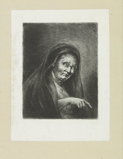 Vecchia donna che indica da Jan Chalon