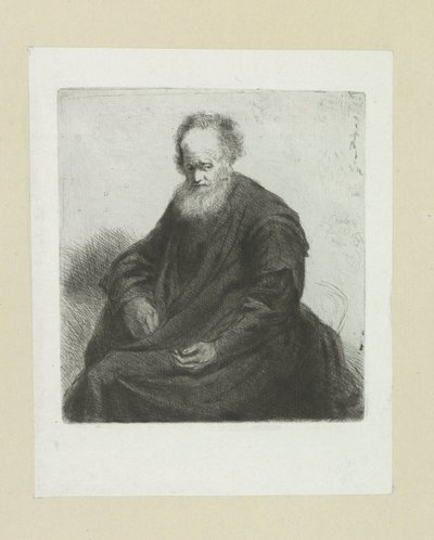 Vecchio seduto con mantello lungo da Jan Chalon