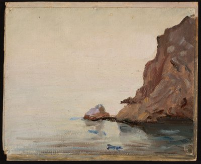 Veduta del mare con una roccia. Da un viaggio in Turkestan da Jan Ciągliński