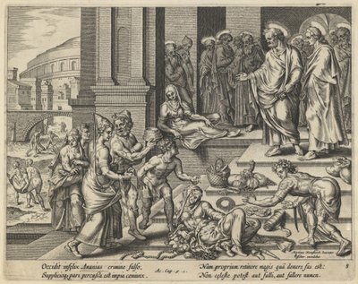 La parabola di Anania e Saffira, inizio XVII secolo da Jan Claesz Visscher