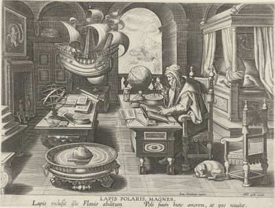 Invenzione della bussola da Jan Collaert (II) (attributed to)