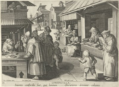 Negozio di occhiali (Conspicillia, Nuove invenzioni e scoperte, Nova Reperta) da Jan Collaert (II)