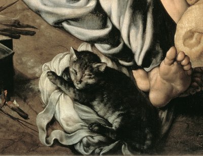 La Sacra Famiglia intorno a un fuoco (dettaglio) da Jan Cornelisz Vermeyen