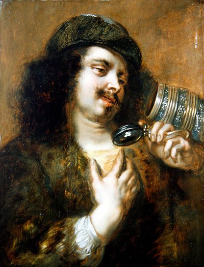 Un giovane che beve da un boccale da Jan Cossiers