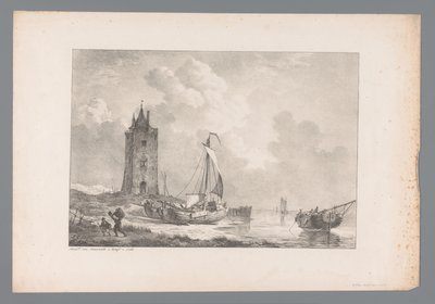 Paesaggio costiero con torre da Jan Dam Steuerwald (possibly)