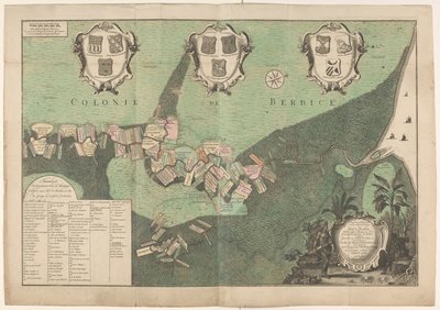 Mappa accurata dello stato e del corso del Rio de Berbice con le sue piantagioni nella colonia concessa di Berbice da Jan Daniël Knapp
