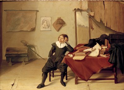 Interno di una Stanza con un Giovane Seduto a un Tavolo da Jan Davidsz de Heem