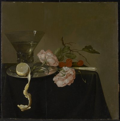 Natura morta con bicchiere da bere, frutta e rose, c.1632-34 da Jan Davidsz de Heem