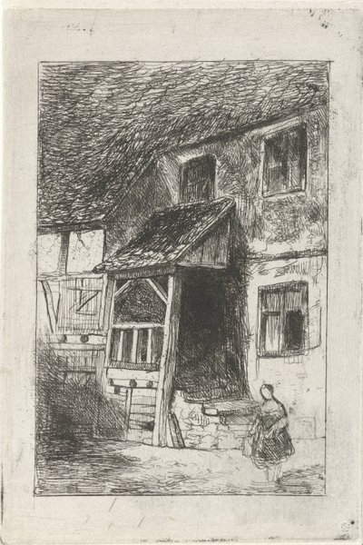 Facciata di una casa con ingresso coperto da Jan Diederikus Kruseman