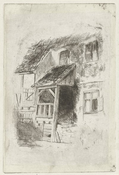 Facciata di una casa con un ingresso coperto da Jan Diederikus Kruseman