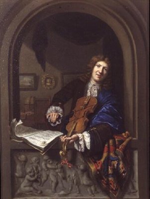 Ritratto di un uomo che suona il violino da Jan Frans Douven