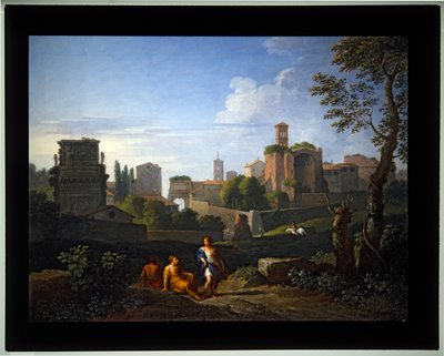 Serie di quattro capricci; (4) Archi di Costantino e Tito, Torre del Campidoglio, Tempio di Venere e Torre dell