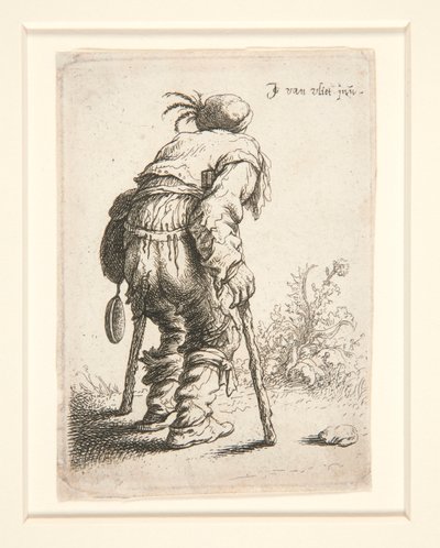 Un mendicante con due stampelle da Jan Georg van Vliet
