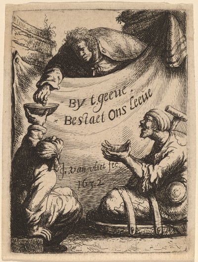 Pagina del titolo: Due storpi che ricevono elemosina da Jan Georg van Vliet