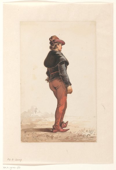 Lanzichenecco in costume borgognone, visto da dietro da Jan Gerard Smits