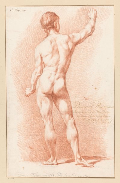 Nudo maschile in piedi, visto di schiena (1º premio 1767) da Jan Gerard Waldorp