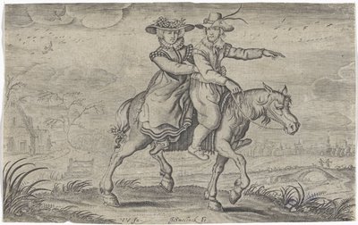 Uomo e donna a cavallo da Jan Gerritsz Swelinck