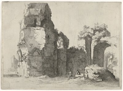 Rovine romane con due figure da Jan Gerritsz. van Bronckhorst