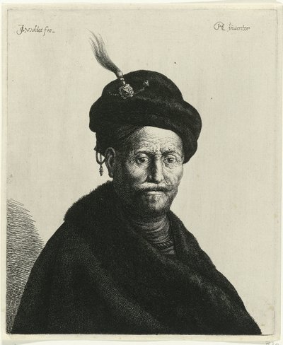 Busto di un uomo con turbante da Jan Gillisz. van Vliet