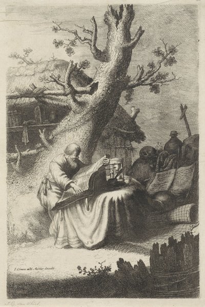 San Girolamo che legge sotto un albero da Jan Gillisz. van Vliet