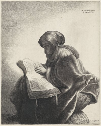 Vecchia donna che legge da Jan Gillisz. van Vliet