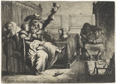 Due coppie amorose in una locanda da Jan Gillisz. van Vliet