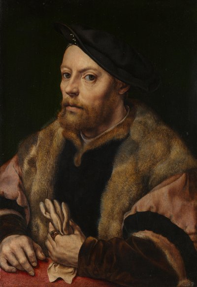 Un uomo che tiene un guanto, ca 1532 da Jan Gossaert