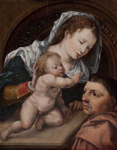 Maria con il Bambino Gesù e il donatore del dipinto da Jan Gossaert