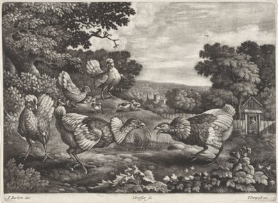 Galline che combattono da Jan Griffier (I)
