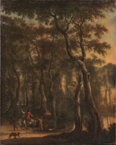 Cacciatori nel bosco da Jan Hackaert
