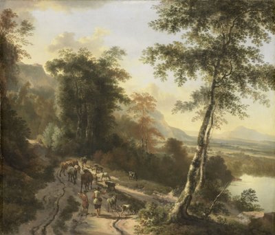 Paesaggio con mandriani da Jan Hackaert