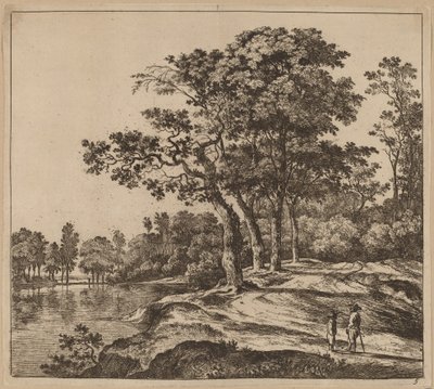 Paesaggio con Quattro Alberi da Jan Hackaert