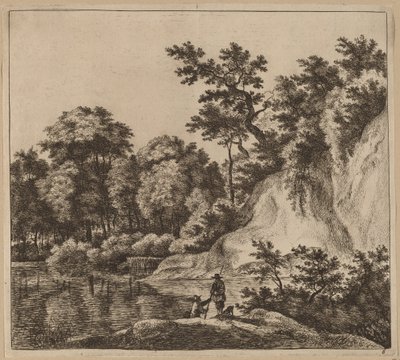 Paesaggio con Fiume e Roccia da Jan Hackaert