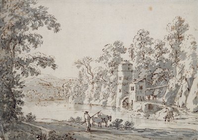 Il mulino ad acqua presso il guado da Jan Hackaert