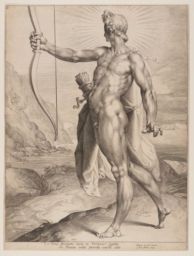 Apollo che uccide il pitone da Jan Harmensz. Muller