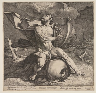 Arione su un delfino da Jan Harmensz. Muller